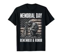 Memorial Day Remember and Honor Patriotic US Flag T-Shirt