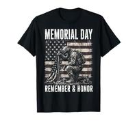 Memorial Day Remember and Honor Patriotic US Flag T-Shirt