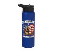 Memorial Day Remember Honor Fallen Soldier Patriotic America Stainless Steel Insulated Water Bottle