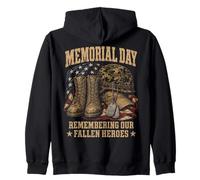 Memorial Day Remember Our Fallen Heroes Patriotic Sweat à Capuche