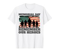 Memorial Day Remember Our Heroes Drapeau USA T-Shirt Graphique avec Valeur