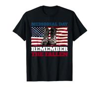 Memorial Day Remember The Fallen USA Flag Soldats Boots T-Shirt Graphique avec Valeur