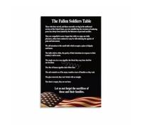 Memorial Day Veterans Day Poster, Tribute to Bravery and Sacrifice, Wall Art for Fire Station, Police Dept(Framed,08x12inch(20x30cm))