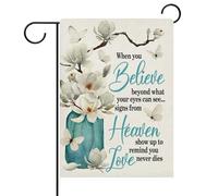 Mémorial De La Fleur De Magnolia Blanc Quand Tu Crois Au-Delà De Ce Que Tes Yeux Peuvent Voir Drapeaux Couleurs Vives Garden Flag Solide Drapeau Pour Cour Intérieur Porche 30X45Cm