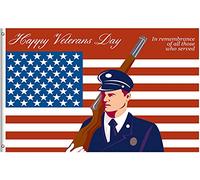 Mémorial Des Vétérans Jour De L'Indépendance Honorez Les Soldats Américains Stars Drapeau De Festival 90X150Cm Couleurs Éclatantes Drapeau De Cour Avec Œillets Bannière Cour Pour Événement Cour