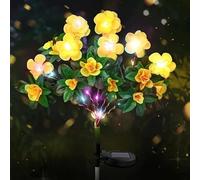 Memorial Garden Bloom Lights, Ultra-Realistic Artificial Azalea Solar Stake Lights, Weatherproof Outdoor Decorative Lighting for Yard, Patio, Pathway, Lawn and Cemetery (C)