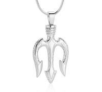 memorial jewelry Bijou de crémation pour cendres - Pendentif trident Poséidon en acier inoxydable - Amulette de la Grèce antique - Cadeau pour homme