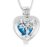 memorial jewelry Collier arbre de vie en acier inoxydable en forme de cœur pour cendres d'animaux domestiques, Acier inoxydable, Pas de gemme