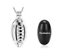 memorial jewelry Collier médaillon de crémation de rugby pour les cendres de vos êtres chers en acier inoxydable - Bijou urne funéraire souvenir pour femmes et hommes - Collier tendance