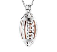 memorial jewelry Collier médaillon de crémation de rugby pour les cendres de vos êtres chers en acier inoxydable - Bijou urne funéraire souvenir pour femmes et hommes - Collier tendance