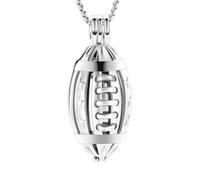 memorial jewelry Collier médaillon de crémation de rugby pour les cendres de vos êtres chers en acier inoxydable - Bijou urne funéraire souvenir pour femmes et hommes - Collier tendance