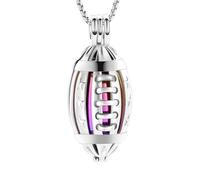 memorial jewelry Collier médaillon de crémation de rugby pour les cendres de vos êtres chers en acier inoxydable - Bijou urne funéraire souvenir pour femmes et hommes - Collier tendance