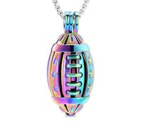 memorial jewelry Collier médaillon de crémation de rugby pour les cendres de vos êtres chers en acier inoxydable - Bijou urne funéraire souvenir pour femmes et hommes - Collier tendance