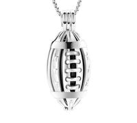 memorial jewelry Collier médaillon de crémation de rugby pour les cendres de vos êtres chers en acier inoxydable - Bijou urne funéraire souvenir pour femmes et hommes - Collier tendance