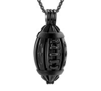memorial jewelry Collier médaillon de crémation de rugby pour les cendres de vos êtres chers en acier inoxydable - Bijou urne funéraire souvenir pour femmes et hommes - Collier tendance