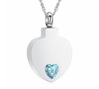 memorial jewelry Collier urne funéraire en cristal en forme de cœur avec pendentif souvenir éternel pour cendres se souvenir de vos proches, Acier inoxydable, Pas de gemme