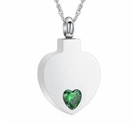 memorial jewelry Collier urne funéraire en cristal en forme de cœur avec pendentif souvenir éternel pour cendres se souvenir de vos proches, Acier inoxydable, Pas de gemme