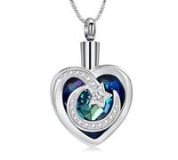 memorial jewelry Collier urne funéraire en cristal pour femme avec pendentif urne et cœur pour femme