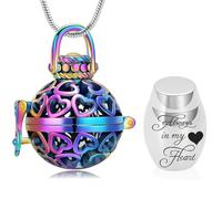 memorial jewelry Collier urne funéraire pour cendres - « Always In My Heart » Cremation Bijoux Amour Lanterne en acier inoxydable Pendentif pour cendres avec mini urne funéraire souvenir Bijoux