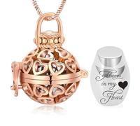 memorial jewelry Collier urne funéraire pour cendres - « Always In My Heart » Cremation Bijoux Amour Lanterne en acier inoxydable Pendentif pour cendres avec mini urne funéraire souvenir Bijoux