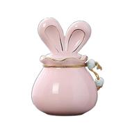 Memorials Mini urne funéraire en céramique pour animaux de compagnie personnalisable, reliquaire souvenir cercueil (rose)