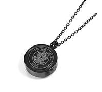 MEMORIALU Collier urne noire pour cendres en acier inoxydable bijoux de crémation commémorative, 20mm x 26mm, Acier inoxydable, En acier inoxydable