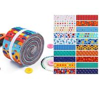 Memories Jelly Roll - Lot de 20 bandes de coton prédécoupées de 6,3 x 111,8 cm pour matelassage, patchwork, couture et loisirs créatifs (100 % coton, 150 g/m²)