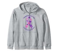 Memories Matter Ruban de Sensibilisation à la maladie d'Alzheimer Motif Floral Violet Sweat à Capuche