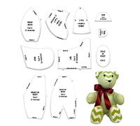 Memory Bear Patrons à | Kit de règle de pochoir Memory Bear, 10 pièces de patrons de en acrylique avec instructions, fournitures de bricolage pour débutants, intermédiaires et maîtres