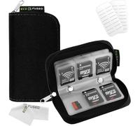 Memory Card Case - Suitable for up to 22x SD, SDHC, Micro SD, Mini SD and 4X CF - Card Holder with 22 Slots (Black)