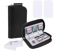 Memory Card Case - Suitable for up to 22x SD, SDHC, Micro SD, Mini SD and 4X CF - Card Holder with 22 Slots (Black - Pack of 2)