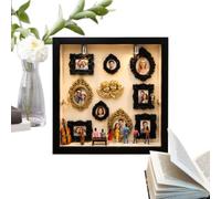 Memory Display Shadow Case | People Figurines Included Easy Installation | Shadow Case Frame Museum Miniature - for Housewarming Birthday Mother Girlfriend Couples
