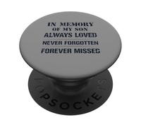 Memory of My Son Always Loved Never Forgotten Son Memorial PopSockets PopGrip Adhésif