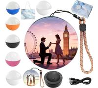 Memory Orb Custom Video Sphere, 2026 New Personalised Christmas Memory Sphere Ornament, 2.7" Crystal Ball Video Player Memory Orb Lamp with Base for Couples Friends Anniversary Birthday (White)