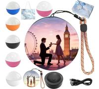 Memory Orb Custom Video Sphere, 2026 New Personalised Christmas Memory Sphere Ornament, 2.7" Crystal Ball Video Player Memory Orb Lamp with Base for Couples Friends Anniversary Birthday (Pink)