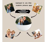 Memory Orb Lecteur vidéo boule de cristal 6,8 cm - Affichage numérique personnalisé pour photos/vidéos téléchargeables, visuels immersifs 3D, rechargeable USB-C, cadeau à faire soi-même pour