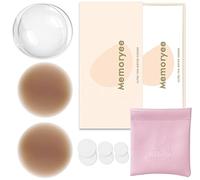 Memoryee Cache-tétons, Ultra Minces pour Femmes avec Protection Réutilisables et lavables Cache Teton Adhésifs Invisible en Silicone de Haute Qualité Doux Nipple Cover [8 cm]/Light Brown/1
