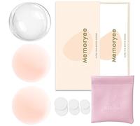 Memoryee Cache-tétons, Ultra Minces pour Femmes avec Protection Réutilisables et lavables Cache Teton Adhésifs Invisible en Silicone de Haute Qualité Doux Nipple Cover [8 cm]/Champagne/1