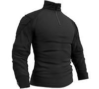 Memoryee Homme Tactique Militaire Chemise Manches Longues de Combat avec 1/4 Fermeture Glissière et Poches