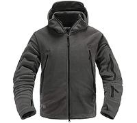 Memoryee Homme Veste Militaire Résistant au Vent Polaire Chaud avec Sweats à Capuche/Grey/XL