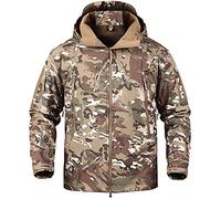 Memoryee Hommes Vestes Softshell Extérieures Doublure Polaire Camouflage Chauds Tactiques Imperméable Encapuchonné Manteau/CP(new)/3XL