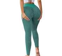 Memoryee Leggings Femme Anti-Cellulite Push Up Butt Lift Elastique Taille Haute Grande Taille Sport Pantalon de Yoga/Style2-Green/M