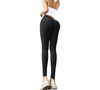 Memoryee Leggings Femme Anti-Cellulite Push Up Butt Lift Elastique Taille Haute Grande Taille Sport Pantalon de Yoga/Black-Style7/L