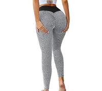 Memoryee Leggings Femme Anti-Cellulite Push Up Butt Lift Elastique Taille Haute Grande Taille Sport Pantalon de Yoga/Style2-Grey/M