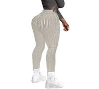 Memoryee Leggings Femme Anti-Cellulite Push Up Butt Lift Elastique Taille Haute Grande Taille Sport Pantalon de Yoga/#5 Grey/M