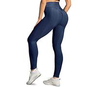 Memoryee Leggings Femme Anti-Cellulite Push Up Butt Lift Elastique Taille Haute Grande Taille Sport Pantalon de Yoga/Style1-Navy/S