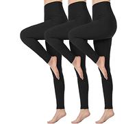 Memoryee Taille Haute Leggings Femme, Elastique Opaque Doux Grande Taille Pantalon de Sport Leggins Yoga/#3 Pack/Black/Black/Black/L-XL
