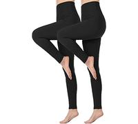 Memoryee Taille Haute Leggings Femme, Elastique Opaque Doux Grande Taille Pantalon de Sport Leggins Yoga/#2 Pack/Black/Black/L-XL