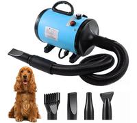 Memows Pulseur Chien Professionnel Souffleur Chien Pulseur pour Chien Poils Longs Séchoir Sèche-Poils Toilettage Sèche-Cheveux pour Chien 2800W Vitesse Continue et Température Réglable avec 4 Buses