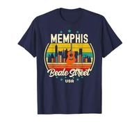 Memphis Beale Street Blues Music Vintage Guitar Music Retro T-Shirt